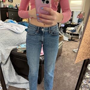 Aeropostale Women's Straight Leg Blue Jeans